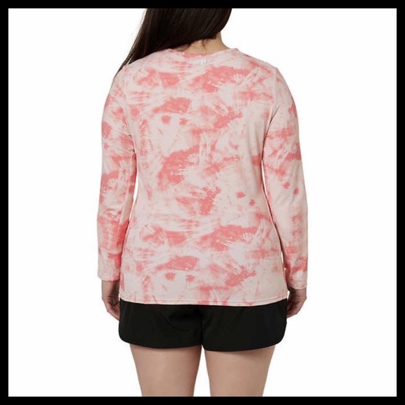 Hang Ten Quick-Dry UPF 50+ Protection Long Sleeves Front Pocket Sun Tee Pink - Picture 2 of 5